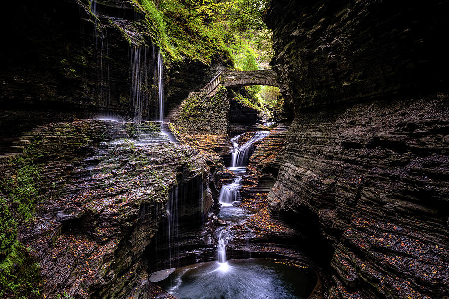 Waterfall Photograph - Watkins Glen Rainbow Falls by Brandon Sprung