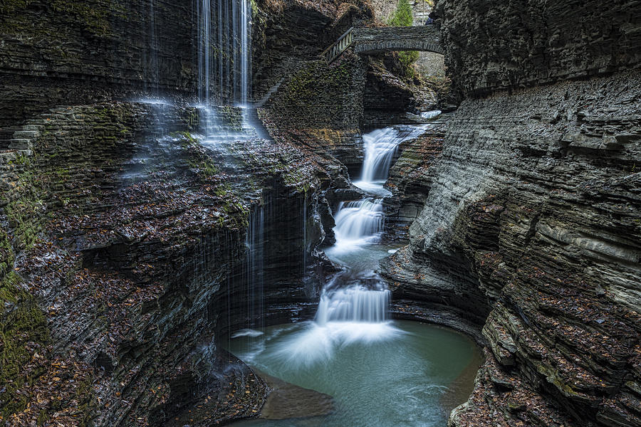 Waterfall Photograph - Watkins Glen Rainbow Falls by Stephen Stookey