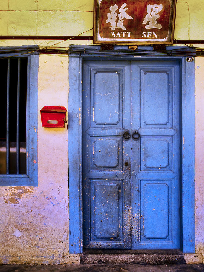 Watt Sen Blue Door Photograph by Dominic Piperata