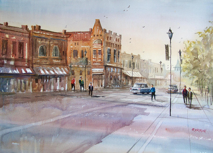 Impressionism Painting - Waupaca - Main Street by Ryan Radke