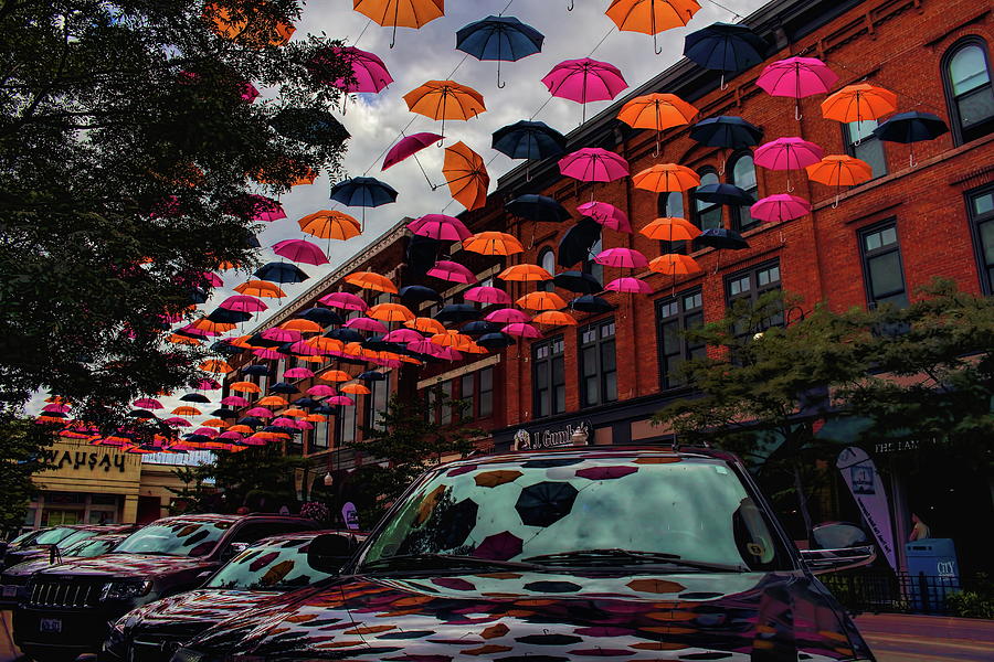 Wausaus Downtown Umbrellas Photograph by Dale Kauzlaric