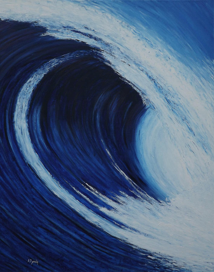 Beach Painting - WAVE Blue IV by Andy PYRAH