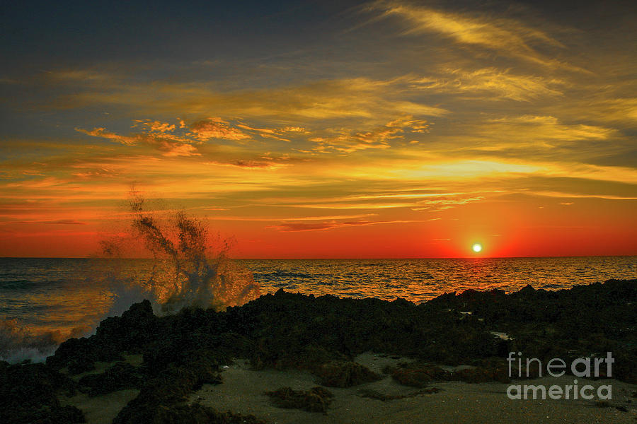 Wave Break Sunrise Photograph by Tom Claud