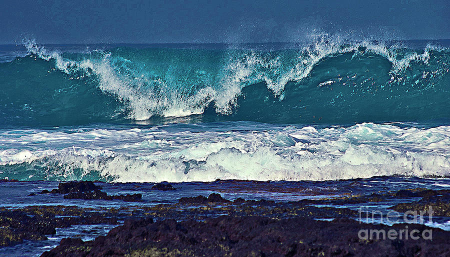 Wave Breaking on Lava Rock 2 Photograph by Bette Phelan