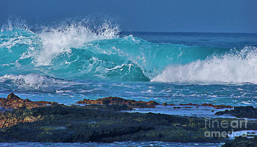 Wave Breaking on Lava Rock Photograph by Bette Phelan