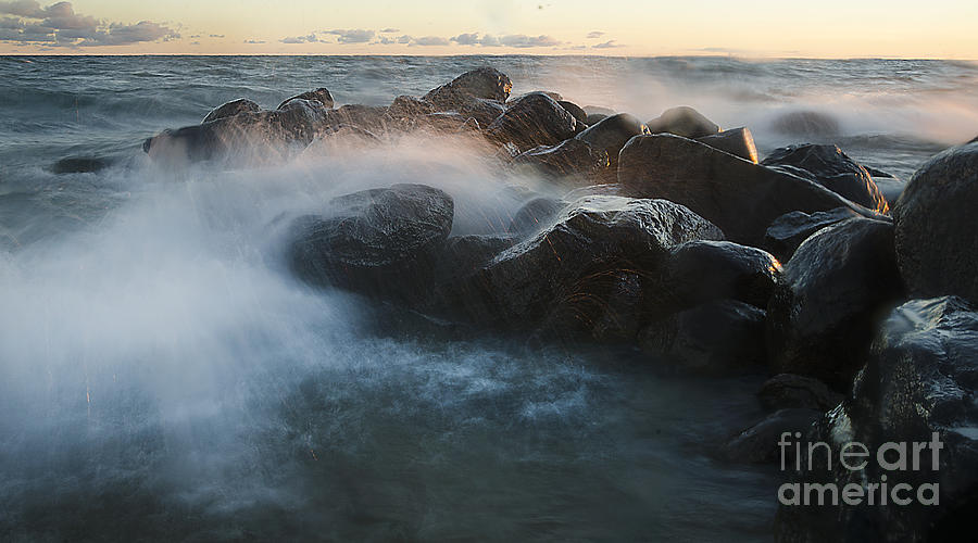 Wave Crashed Rocks 7947 Photograph by Steve Somerville