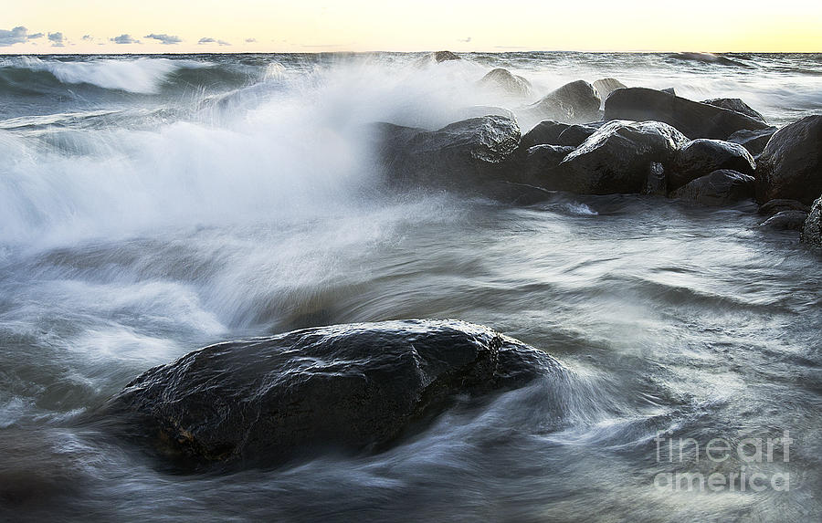 Wave Crashes Rocks 7833 Photograph by Steve Somerville