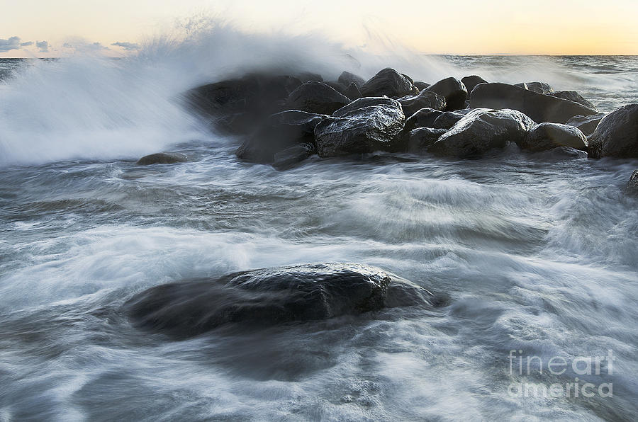 Wave Crashes Rocks 7835 Photograph by Steve Somerville