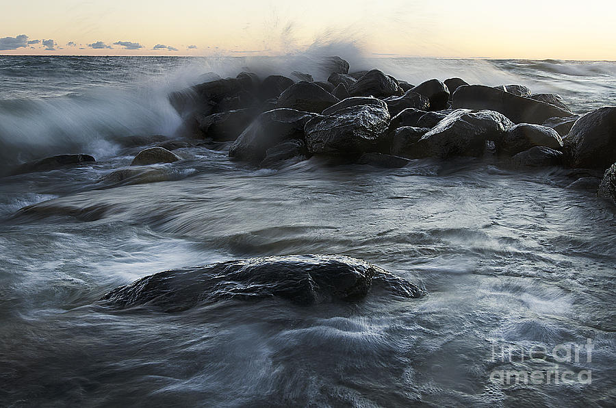 Wave Crashes Rocks 7838 Photograph by Steve Somerville