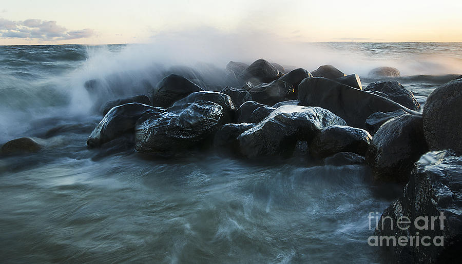 Wave Crashes Rocks 7959 Photograph by Steve Somerville