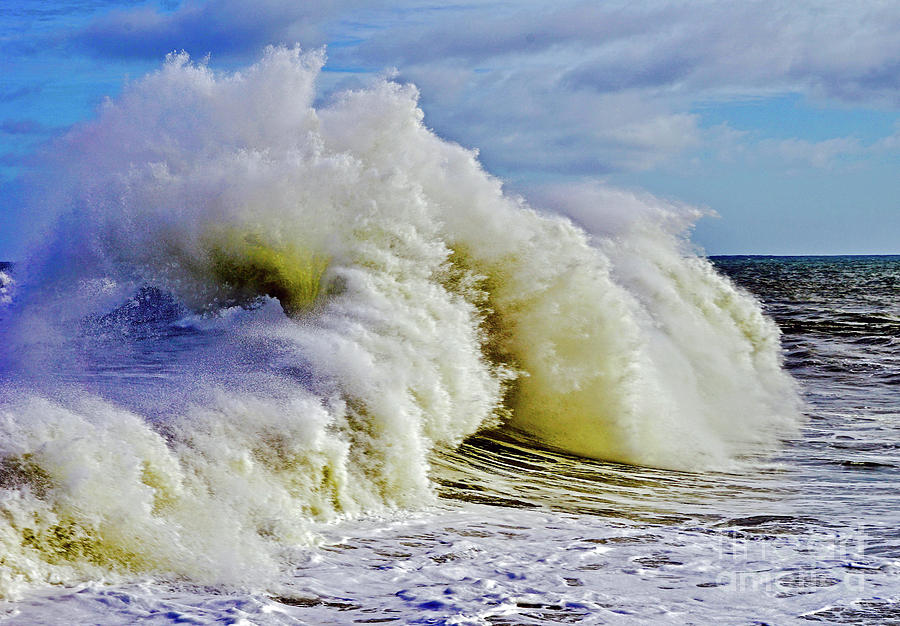 Wave Photograph - Moody Surf by Michael Cinnamond