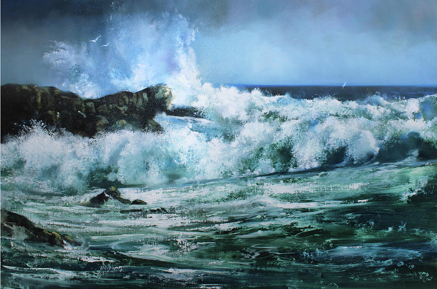 Wave Finished Painting by Ron Di Scenza | Fine Art America