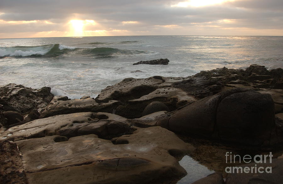 Sunset Photograph - Wave in Sunset at La Jolla by Anna Lisa Yoder