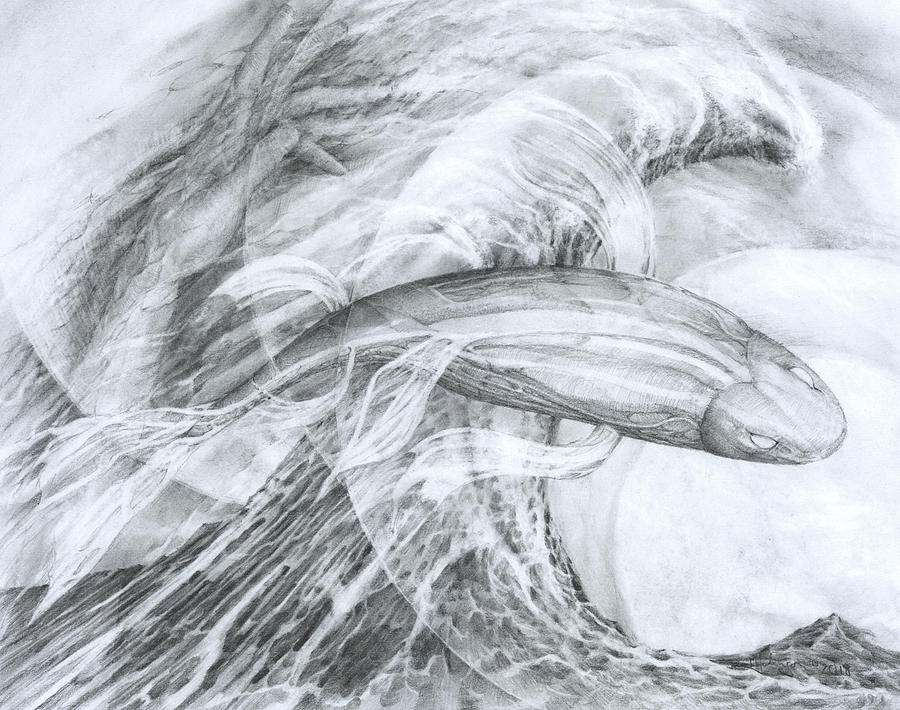 Wave Drawing by Mark Johnson
