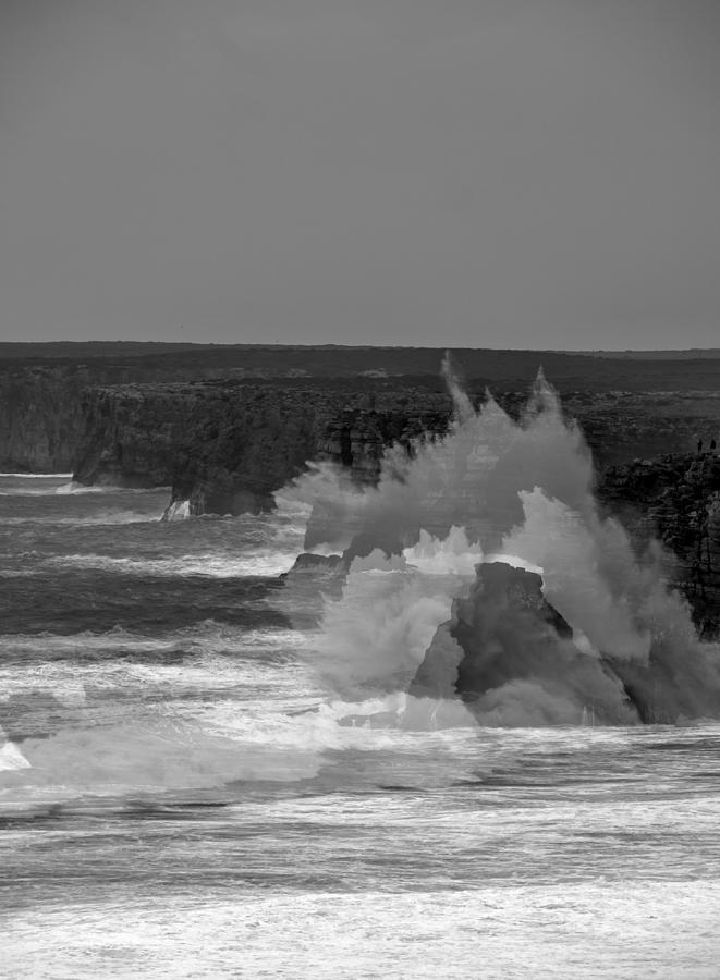 Winter Photograph - Wave Overlay of Sagres Wind Storm by Cadence Moore