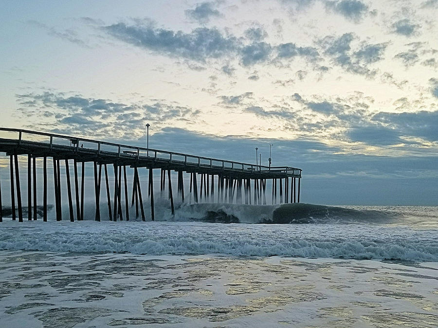 Wave Rolling Under The Pier Photograph by Robert Banach
