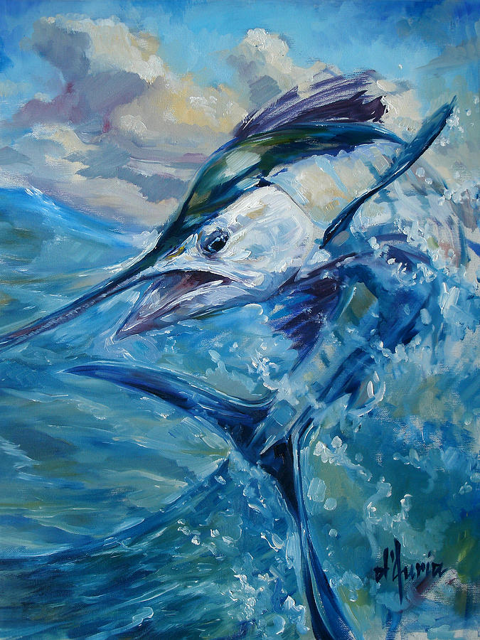 Fish Painting - Wave Runner by Tom Dauria