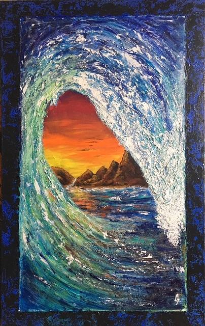 WAVE Series IV Painting by Maria Iurescia
