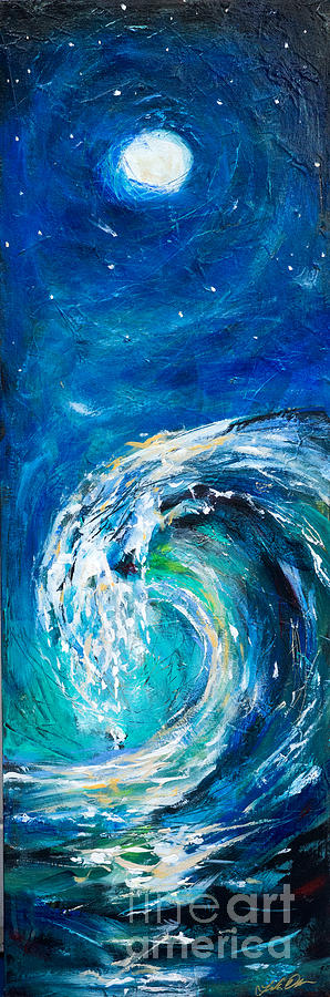 Wave Shooting Star Painting by Linda Olsen