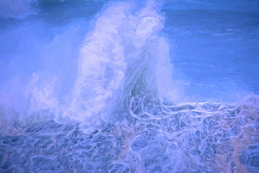Wave Stand Painted Blue Digital Art by Bill Posner