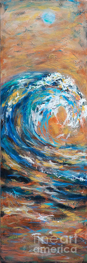 Wave Sunset Painting by Linda Olsen