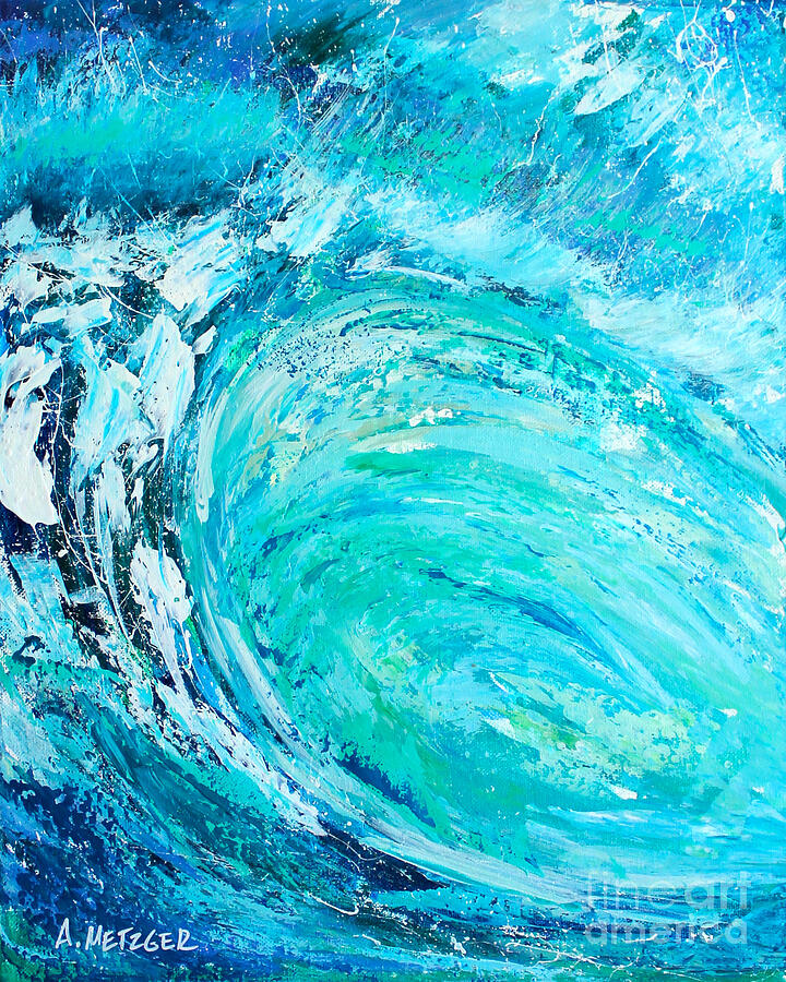 Wave Swirl Painting by Alan Metzger