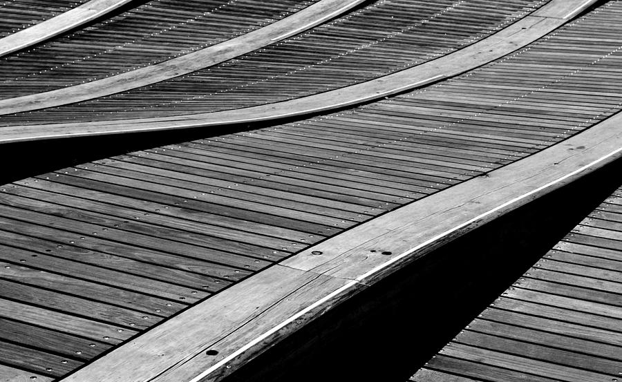 Wave Walkway BW  Photograph by Lyle Crump