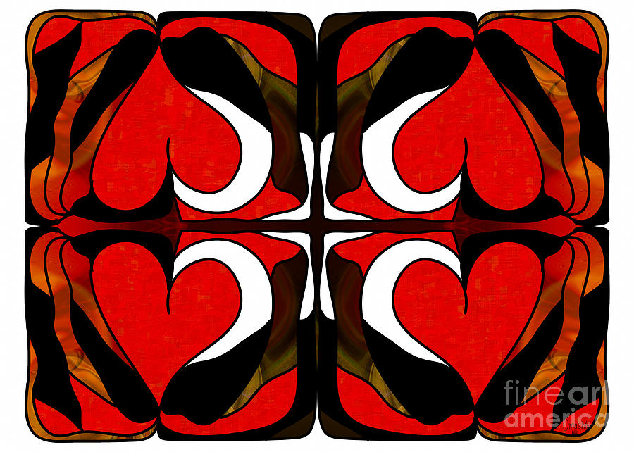 Wavering Hearts Abstract Bliss Art by Omashte Digital Art by Omaste Witkowski