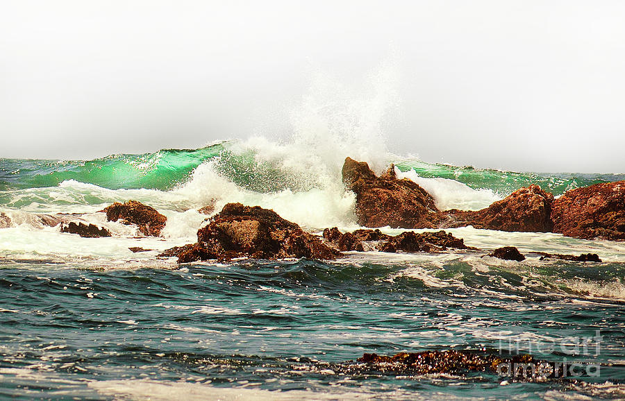 Waves against the Rocks in Pacific Grove California Photograph by Artist and Photographer Laura Wrede