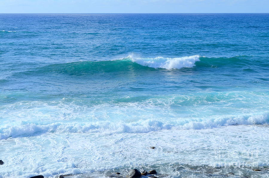 Waves at Glass Beach on Kauai Photograph by Mary Deal