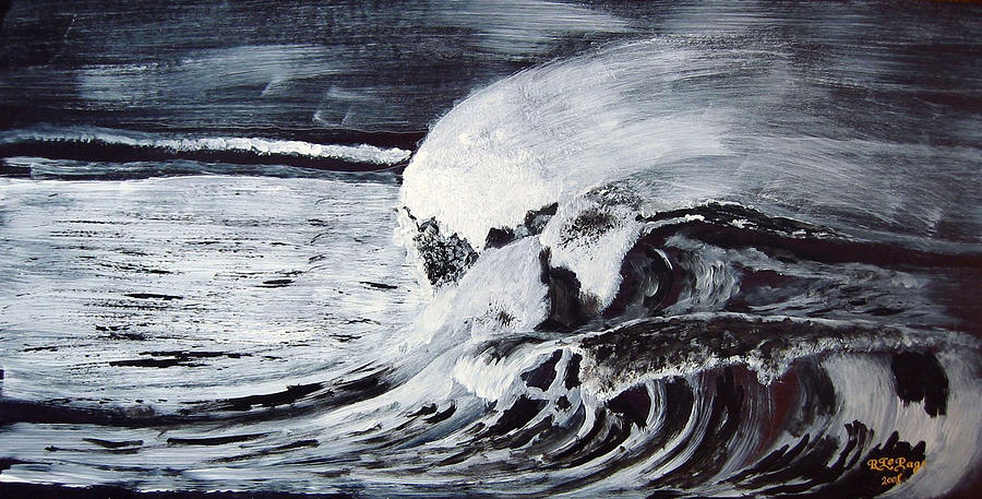 Waves at Night Painting by Richard Le Page