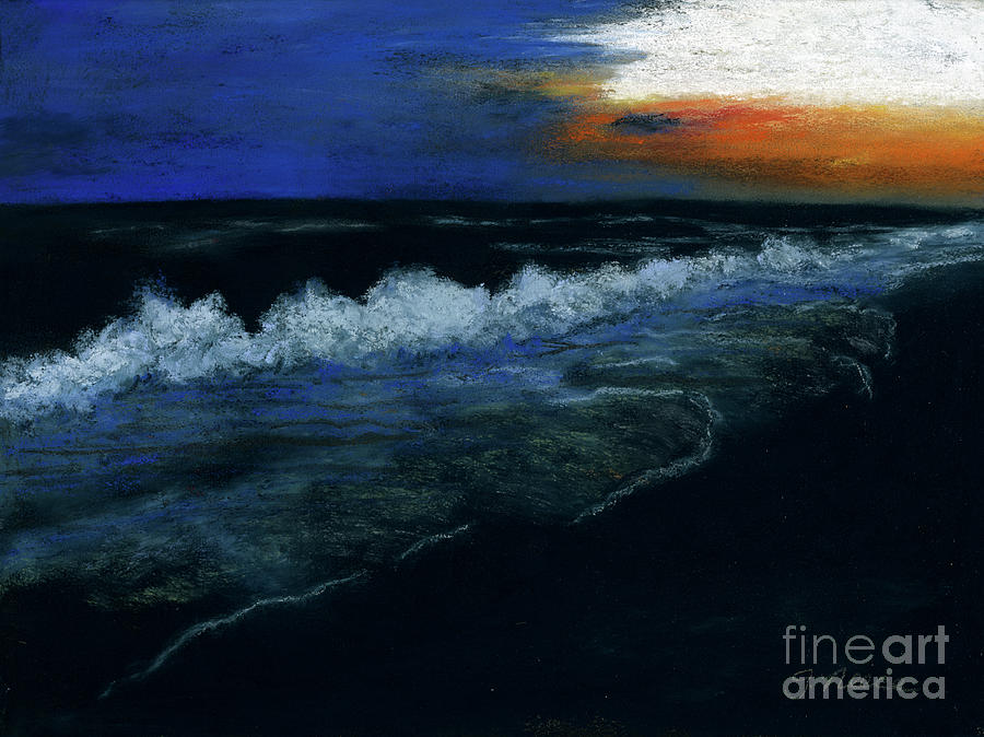 Waves at Twilight Painting by Ginny Neece