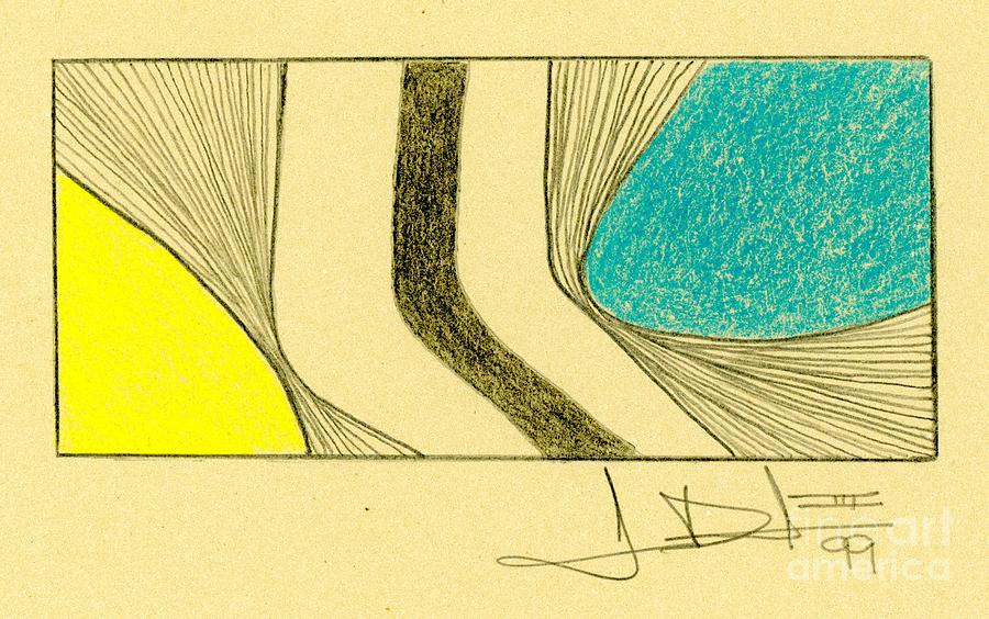 Waves Blue Yellow Drawing by George D Gordon III