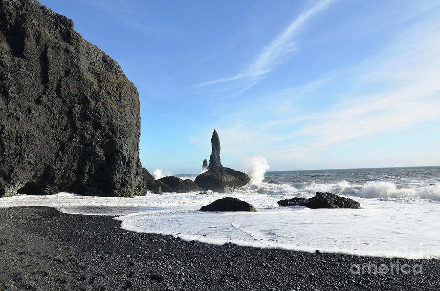 Waves Crashing Against the Reynisdrangar Sea Stacks in Iceland Photograph by DejaVu Designs