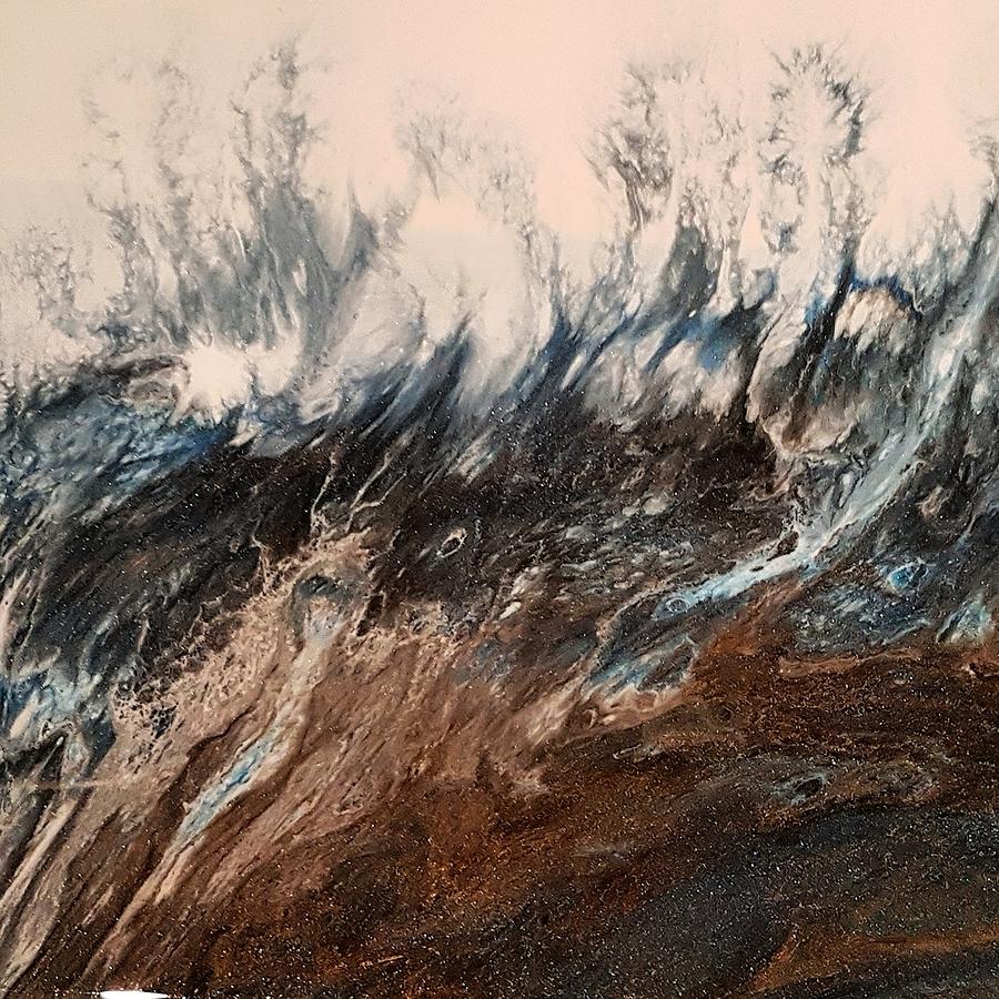 Waves Crashing Mixed Media by Andreanne Bouchard - Fine Art America