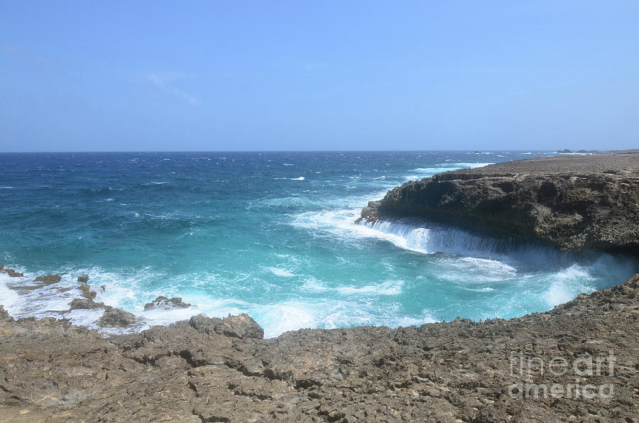 Waves Crashing on to the Lava Rock at Daimari Beach Photograph by ...