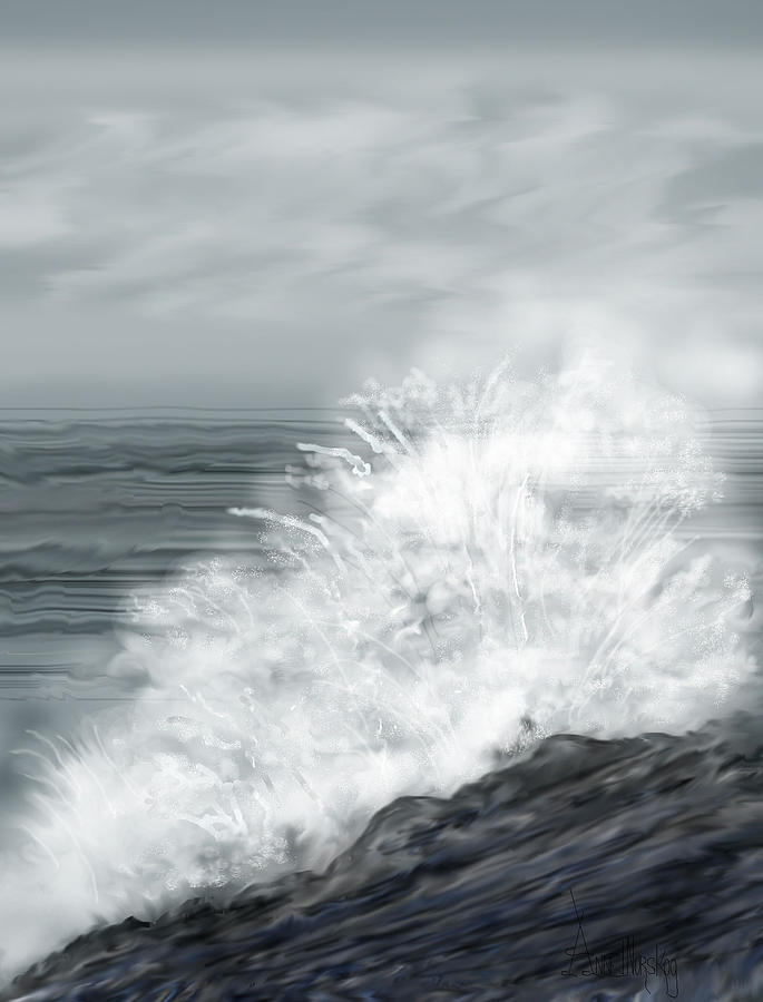 Waves Crashing The Rocks In Ireland Painting