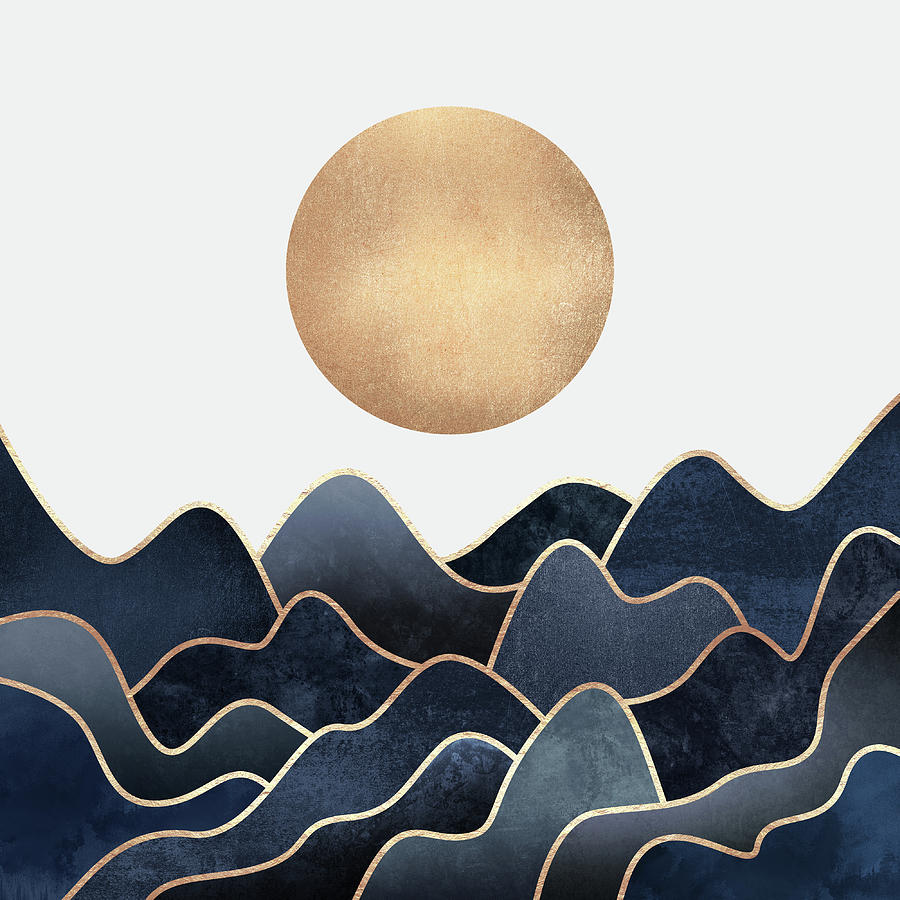 Graphic Digital Art - Waves by Elisabeth Fredriksson