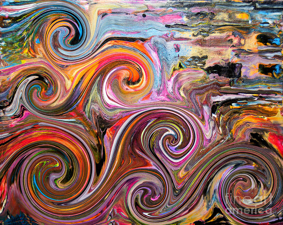 Waves Digital Art by Priscilla Batzell Expressionist Art Studio Gallery