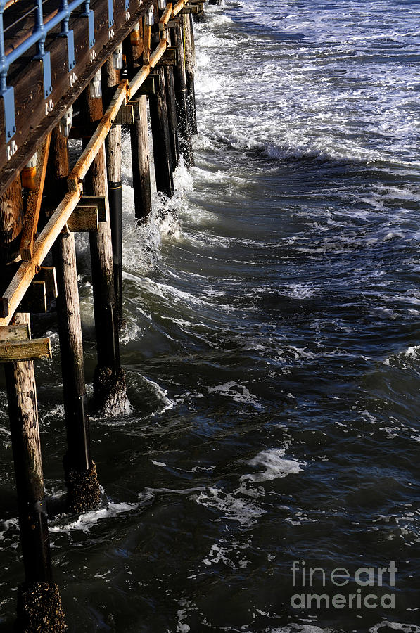 Waves Hitting Santa Monica Pier Photograph by Clayton Bruster