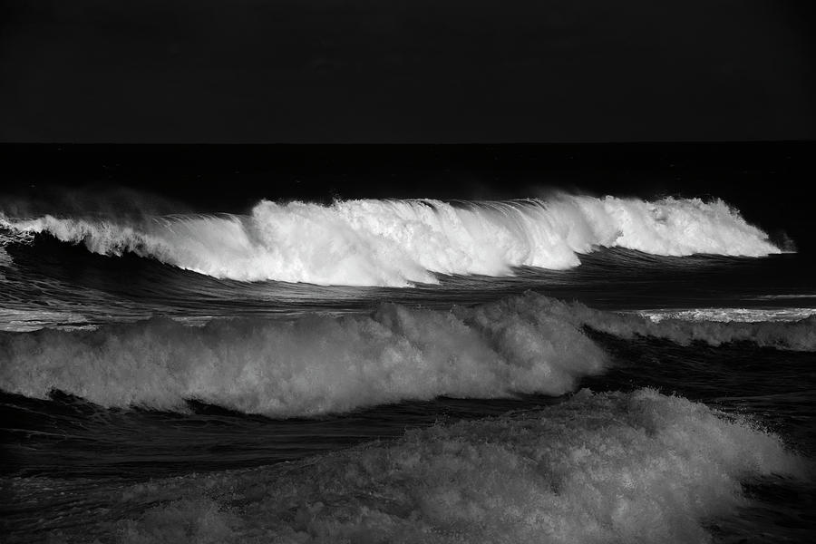 Waves in Black and White Photograph by David Lunde