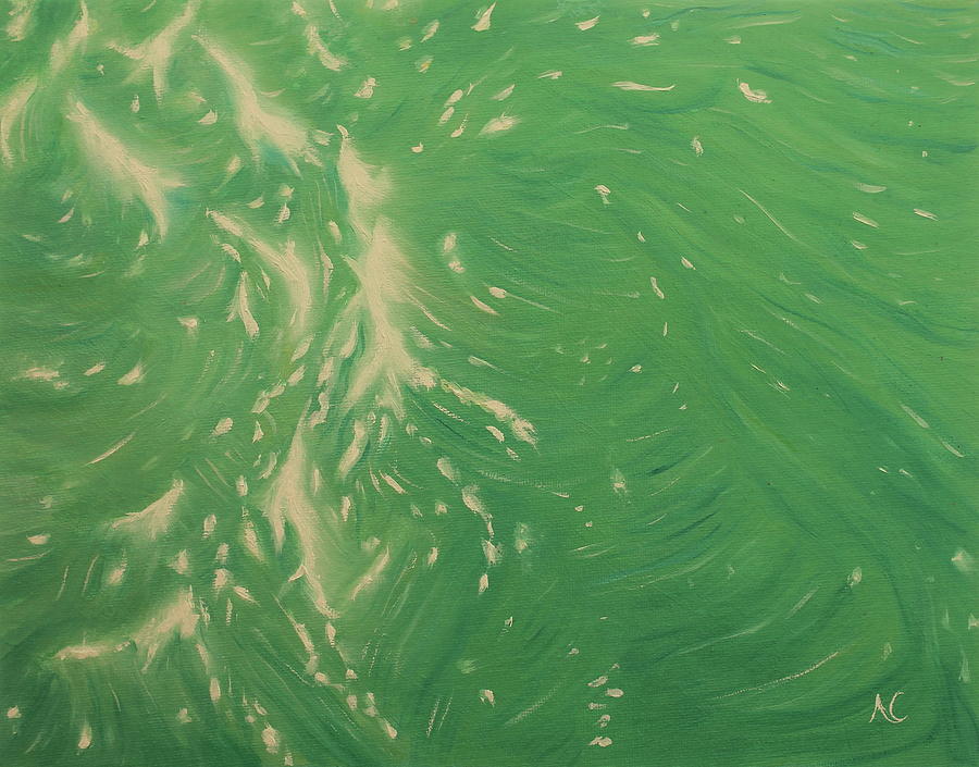 Waves - Light Green Painting by Neslihan Ergul Colley