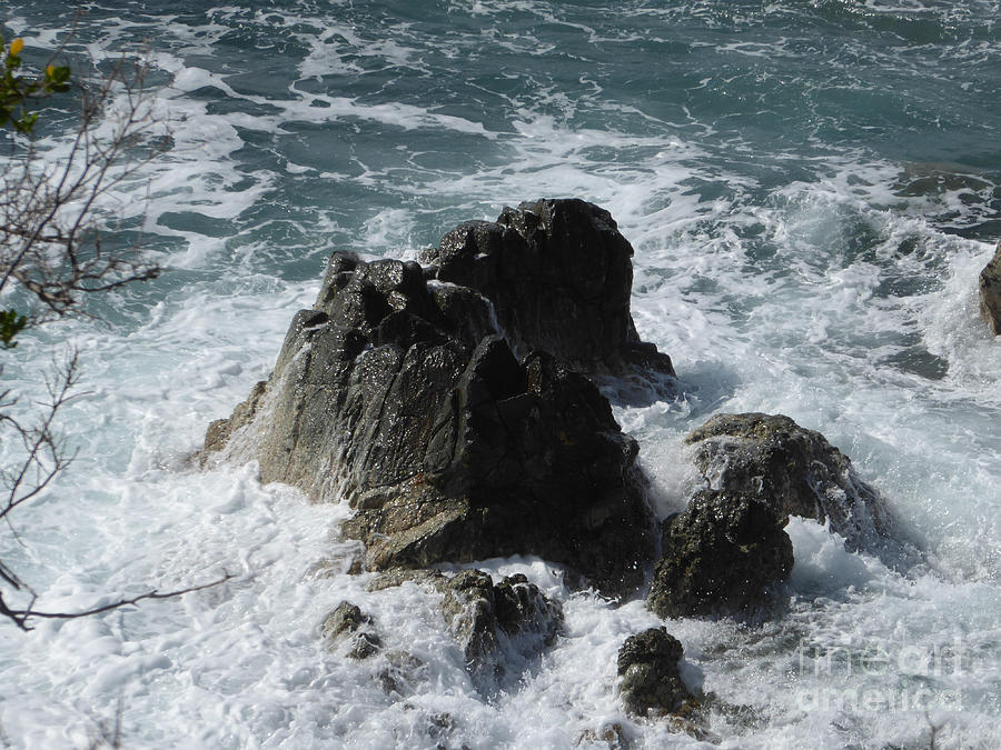 Waves navigate rocks Photograph by Margaret Brooks
