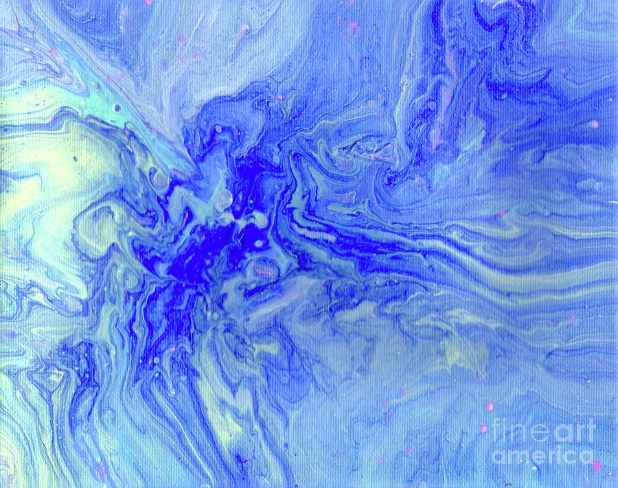 Waves Of Blue Mixed Media by Desiree Paquette