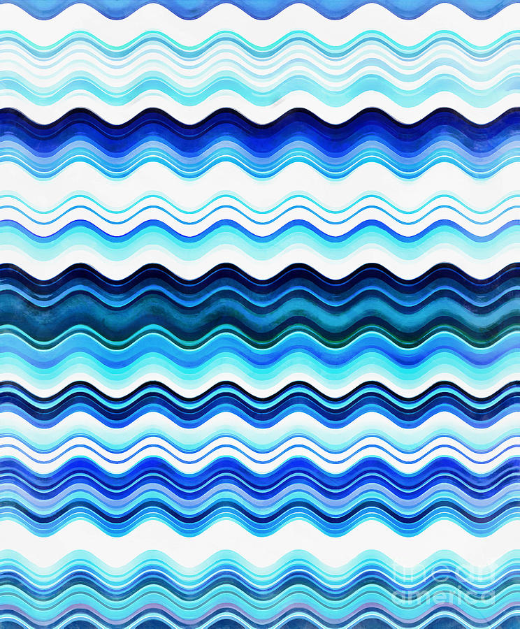 Waves Of Blue Digital Art by Krissy Katsimbras