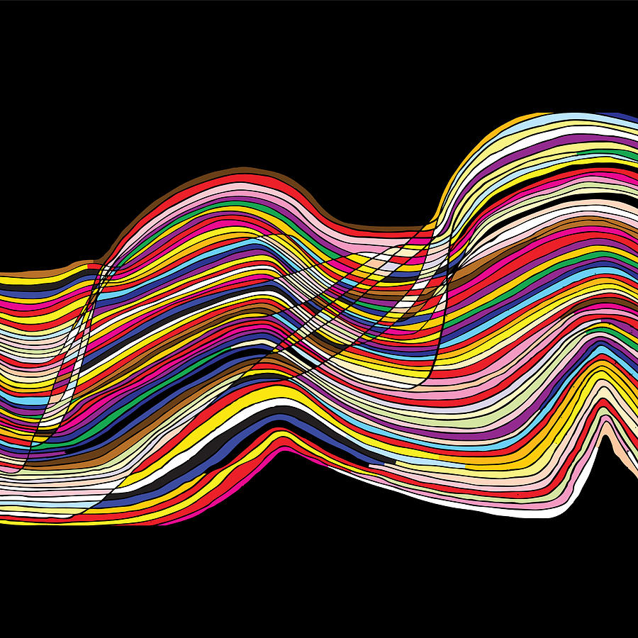 colorful wave drawings