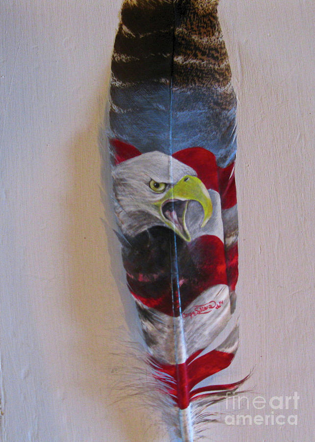 Feather Painting - Waves of Freedom by Angie Sellars