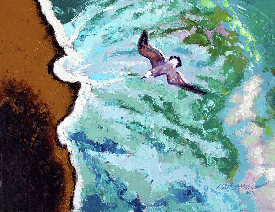 Ocean Painting - Waves of Freedom three by John Lautermilch Ocean Painting - Waves of Freedom three by John Lautermilch