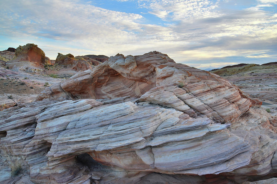 Waves of Sandstone before Dawn in Valley of Fire Photograph by Ray Mathis