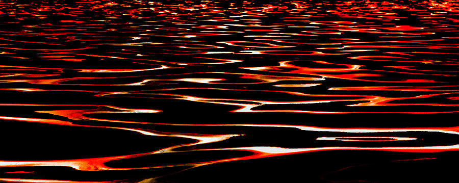 Abstract Photograph - Waves on Fire Abstract by David Patterson